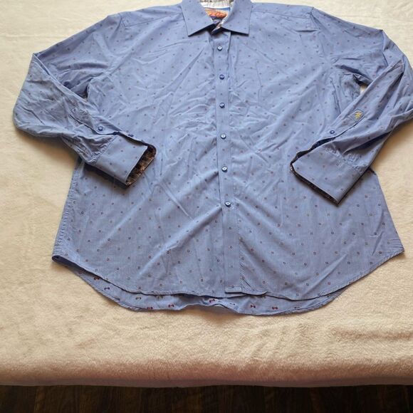 Robert Graham Button Down Pin Stripe Dress Shirt Size Classic XL - Picture 1 of 12